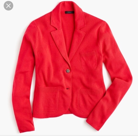 J. Crew Sweaters Jcrew Cropped Sweater Blazer Nwt Small Red Poshmark
